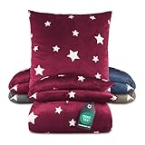 BaSaTex Winter Plüsch Bettwäsche Set Sterne Nicky-Teddy Cashmere-Touch | 135x200 155x220...
