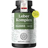 NATURE LOVE® Leber Komplex - 120 Kapseln - mit Mariendistel, Cholin, Artischockenextrakt,...