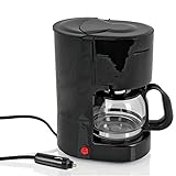 Ha ba Kaffeemaschine 12 Volt, 170W, 600ml, 6 Tassen schwarz für Camping, Auto, Boot