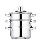 KitchenCraft 3 Kochtopf Set, Dampfgarer/Suppentopf Steamer 3-stufig,...