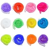 Linkbro Tücher [12 Pack] Jongliertücher für Sensorisches Werkzeug, Tanzen,...