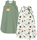 Chilsuessy Baby Schlafsack 1.5 Tog 2er Pack Ganzjahresschlafsack 100% Baumwolle...