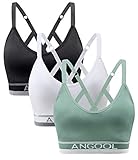 ANGOOL Sport BH Damen Einstellbarer Schultergurt Sport Bustier Damen Gepolstert...