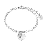 s.Oliver Armband Edelstahl Damen Armschmuck, mit Kristall, 17+3 cm, Silber,...