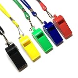 iJiGui Pfeife, 5 Stück Sportpfeifen mit Umhängeband, Plastik Pfeifen mit Lanyard, Lauter...