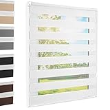 Doppelrollo Klemmfix Weiss 75x140 cm Duo Rollo Fensterrollo für Fenster/Türen...