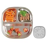 Baby Teller | Unterteilt Mit Saugnapf Baby Essensteller | Rutschfeste Edelstahl...