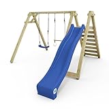WICKEY Kinderschaukel Schaukelgestell Smart Swift mit Blauer Rutsche & Schaukel,...