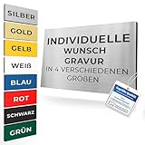 Klingelschild mit Gravur | Namenschild Briefkasten selbstklebend Türschild in...