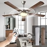 Mefine Deckenventilator mit Beleuchtung Leise, 132cm Große Deckenventilator mit...