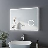 Bath-mann LED Badspiegel 80x60cm mit Beleuchtung Kaltweiß Badezimmerspiegel...