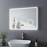 Bath-Mann LED Badspiegel 80x60cm mit Beleuchtung Kaltweiß Badezimmerspiegel...