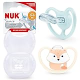 NUK Space Schnuller | Schnuller mit extra Belüftung | BPA-freies Silikon | 0-6 Monate |...