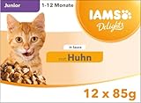 IAMS Delights Kitten Nassfutter - Multipack Katzenfutter mit Huhn in Sauce,...
