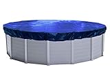 QUICK STAR Poolabdeckung Rund für 366-400 cm Pools | Planenmaß Ø 460 cm | Blau | Sommer...