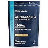 Ashwagandha Komplex 2500mg mit L-Tryptophan, Vitamin B6, Kamille Extrakt, Zitronenmelisse...