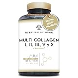 Multi Kollagen Kapseln Hochdosiert 1650mg mit Vitamin C. Hydrolysierte Collagen...