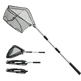 Fishing Kescher Angeln,Unterfangskescher Angelkescher 150cm,3 Sektionen Teleskop...