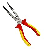 S&R VDE Flachrundzange 200 mm, gerade Spitzzange, 60 CrV hitze- und induktionsgehärtet...