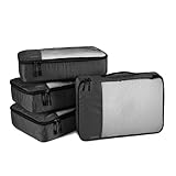 Amazon Basics - Packwürfel Set für Koffer, Reise Organizer, Reißverschluss, 4 Stück,...