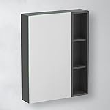 Basic Badezimmer Spiegelschrank mit Kristallglas-Spiegeltüren Hohe Spiegelung,...