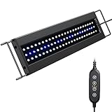 NICREW AquaLux LED Aquarium Beleuchtung, Aquarium Lampe mit Timer, Einstellbare Helligkeit...