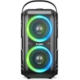 Bluetooth Lautsprecher, W-KING 80W Tragbarer Kabelloser Lautsprecher Box Musikbox, Laut...
