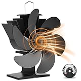 Nigecue Kaminventilator Ohne Strom, Ofenventilator mit 6 Blättern für...