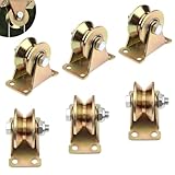 SWTYExt 32mm Umlenkrolle 6 Stück Umlenkrollen für Seile V-Nut-Stahl-Lenkrolle...
