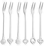 IBXWMNG 6er Set Edelstahl Obst- und Dessertgabeln, Küchengeschirr, ideale...