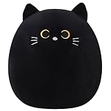 Xfrog Schwarze Katze Plüschtier, 25CM Kawaii Kuscheltier, Cartoon...