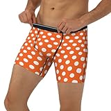 Novastar Herren-Boxershorts – Orange gepunktet, elastisch, Herren-Unterwäsche,...