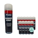 AWOTEX Markierspray neon-rot 500ml I 12 Stück Sprühfarbe mit hoher Deckkraft & ohne FCKW...