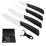Ballery Keramikmesser Set, Professionelle Küchenmesser aus keramisch 4-teilig Messer (6...