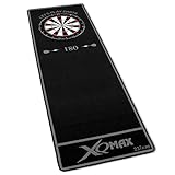 TW24 Turnier Dartmatte grau/schwarz 237x80cm Dartteppich Dart Matte mit...