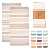 MOMOMUS Pack von 2 Fouta XL oder Strandhandtuch Baumwolle 100% - Saugfähig,...