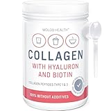 Collagen Pulver mit Hyaluronsäure und Biotin 500g - mit Peptide Typ 1 & 3,...