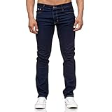 iProfash Herren Jeans Hose Regular Fit Dunkelblau Gerades Bein Stonewashed...