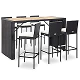 vidaXL Gartenbar Set 7-TLG. mit Auflagen Theke Bar Tresen Gartentheke Bartisch Stehtisch...