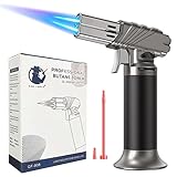 LUZOON Flambierbrenner Gasbrenner Bunsenbrenner Dual Flammen Küchenbrenner Creme Brulee...