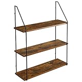 IBUYKE Wandregal, Schweberegal 3 Etagen, Wandboard für Bücher, 60x20.5x80cm, Dekorative...