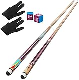 Pool Queue,AKLOT Pool Queues Satz von 2 Pool 58' Queue Sticks Pool Cue Erwachsene...