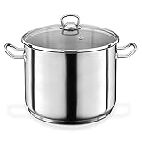 GSW 643437 Profi Jumbotopf mit Glasdeckel 28x25cm / ca. 15,0 Liter, Edelstahl,...