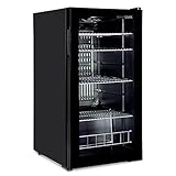 °CUBES Getränkekühlschrank 90L mit Glastür & 4 variablen Ablagen | Kompakter...