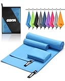 GZXYA Mikrofaser Handtuch 3er-Set (180 x 60 cm großes Badetuch + 2 Stück 80x40 cm...