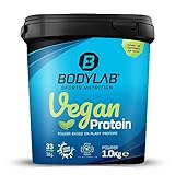 Bodylab24 Vegan Protein Neutral 1000g, 100% veganes Proteinpulver aus Ackerbohnen, Erbsen-...