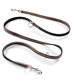 Jack & Russell Premium Hundeleine 2,0m Leder - Hunde Führleine verstellbar -...