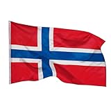 PHENO FLAGS Norwegen Flagge 90x150cm - wetterbeständige Fahne mit Messingösen, 100%...