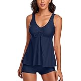 Y23K Pro-Day Damen-Badeanzug, einfarbig, zweiteilig, geteilt, Bademode, Tank Top mit...