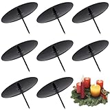 8 Stück Adventskranz für Kerzenhalter, Ø 6 cm Schwarz Adventskerzenhalter Metall...